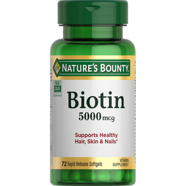 Nature's Bounty Biotin, 5000mcg, 72 Softgels