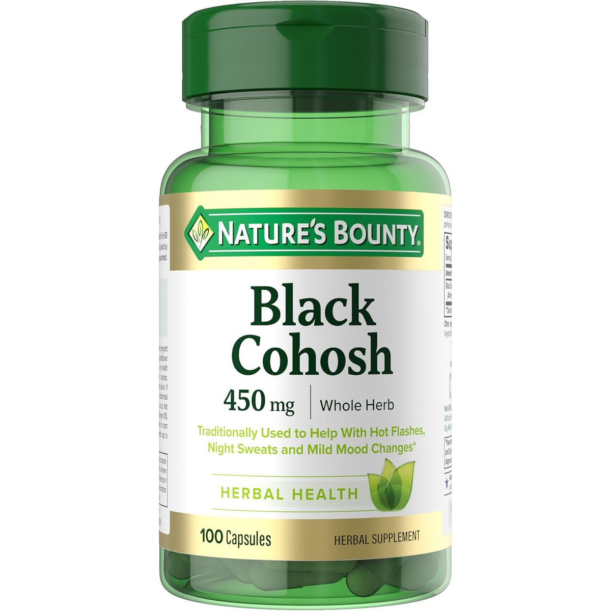 Nature's Bounty Black Cohosh Root Supplement, 450 mg, 100 Capsules