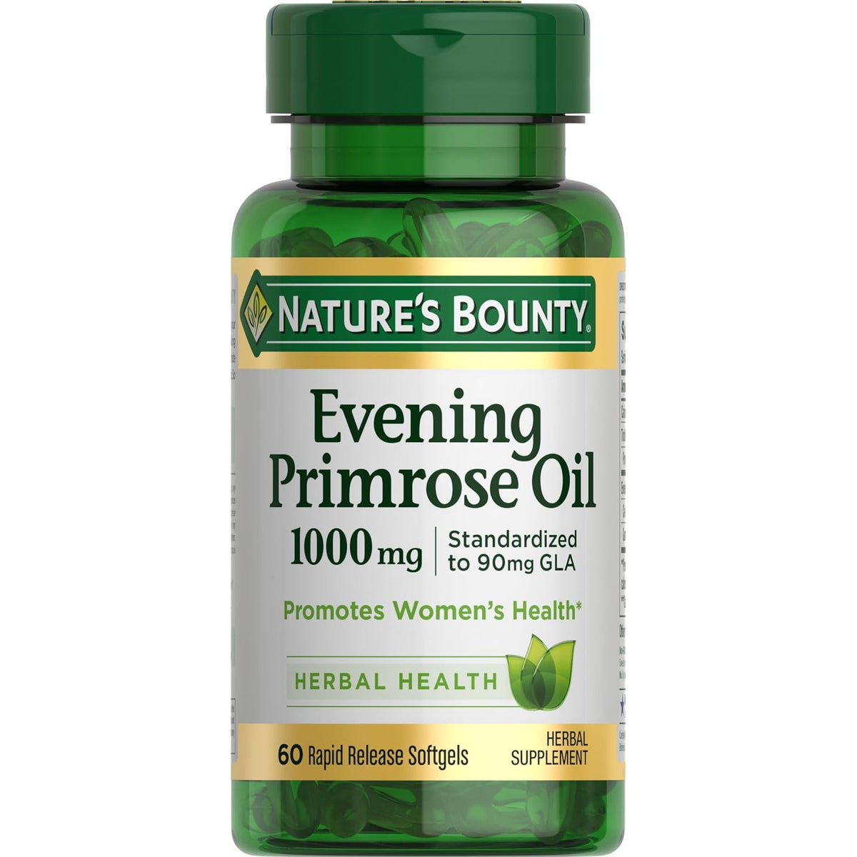 Nature's Bounty Evening Primrose Oil, Cold Pressed, 1000mg, 60 Count