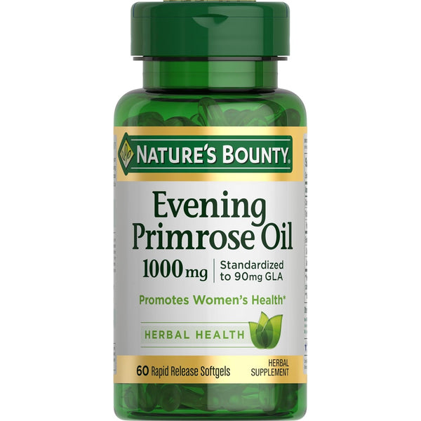 Nature's Bounty Evening Primrose Oil, Cold Pressed, 1000mg, 60 Count