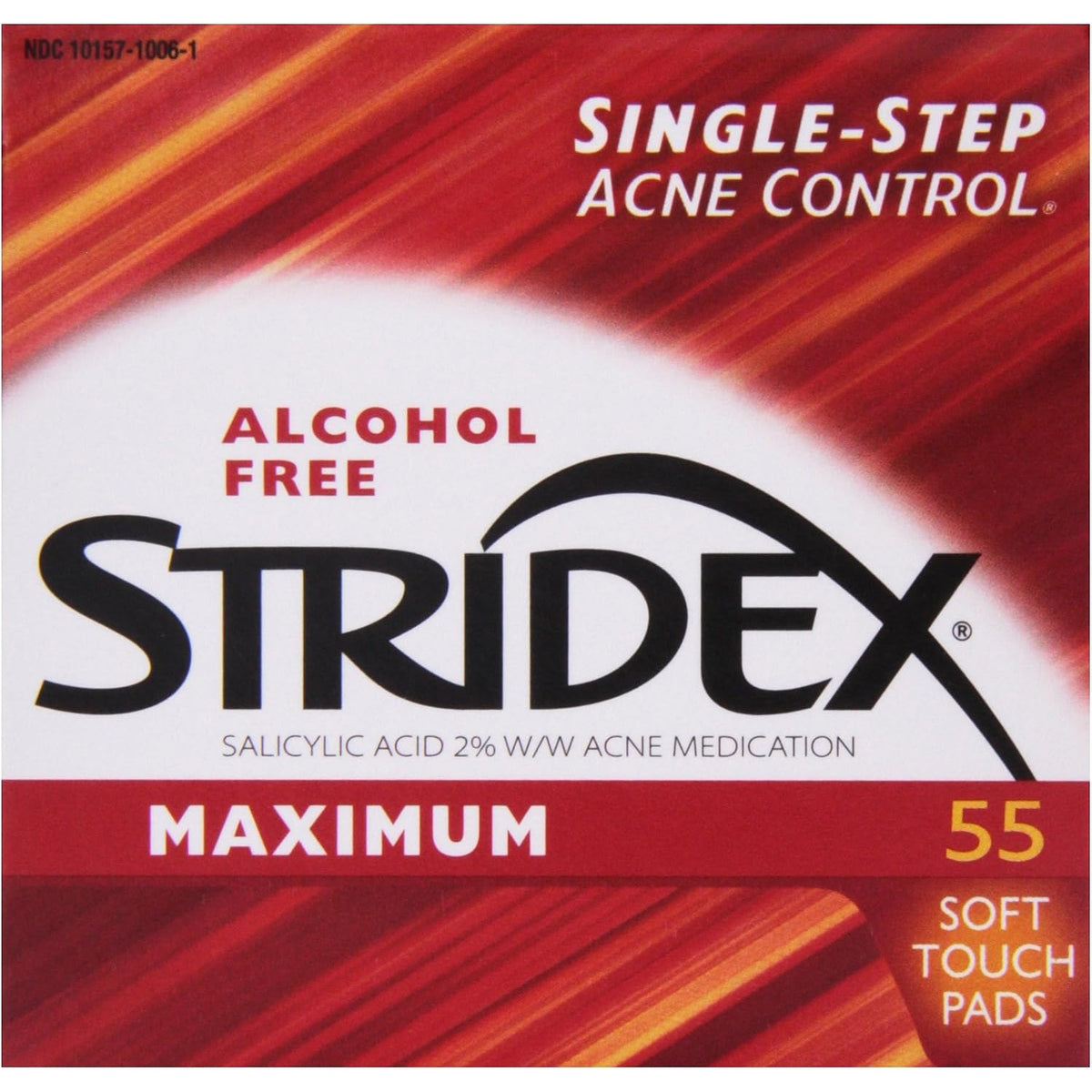 Stridex Maximum Acne Pads, Alcohol Free Salicylic Acid Pads for Face, 55 Ct