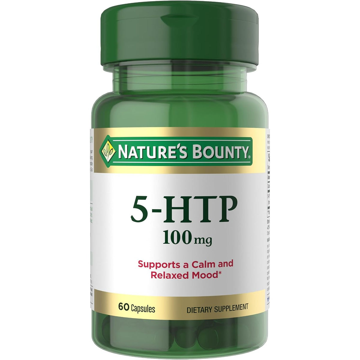 Nature's Bounty 5-HTP Pills and Dietary Supplement, 100mg, 60 Capsules
