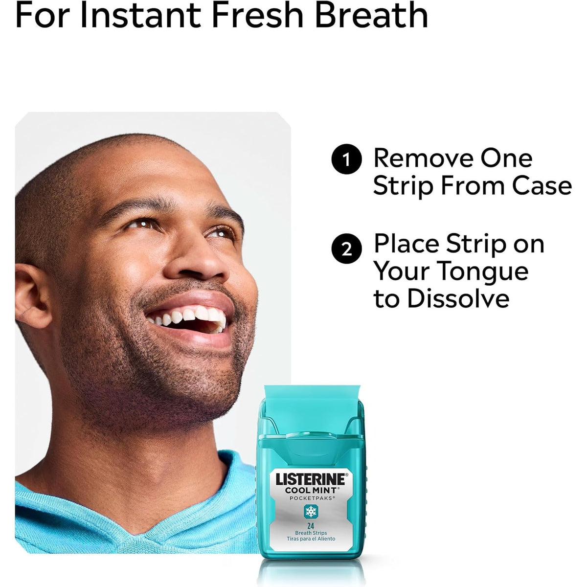 Listerine PocketPaks Breath Strips, Cool Mint, 24-Strip Pack, 3 Pack