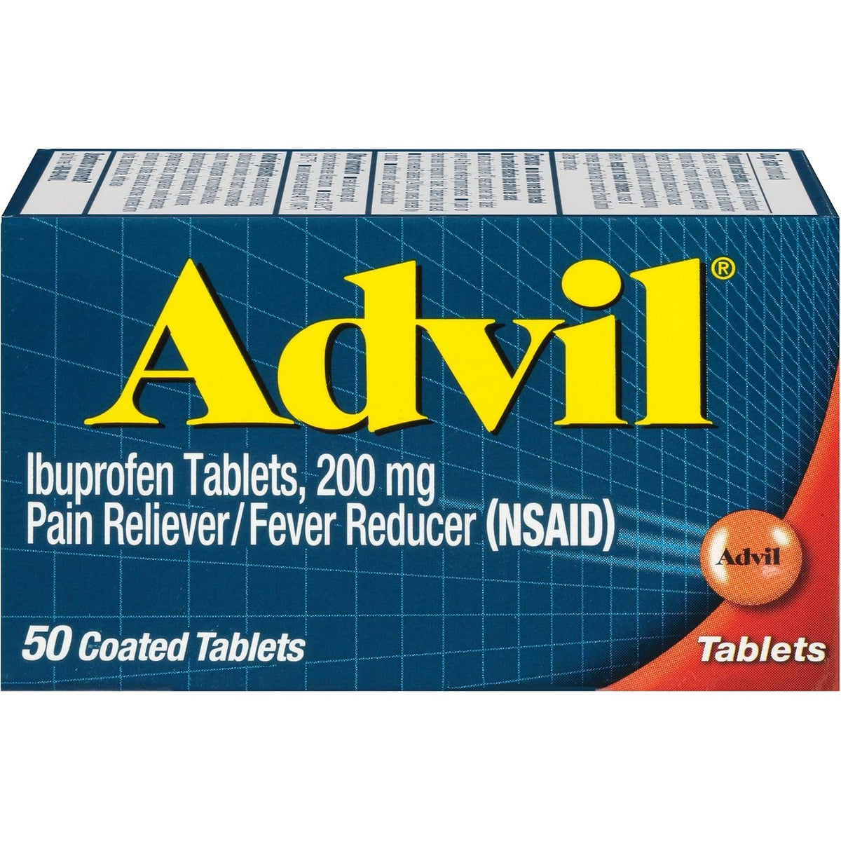 HALEON Advil Tablets, Ibuprofen 200mg, Pain Relief, 50 Count