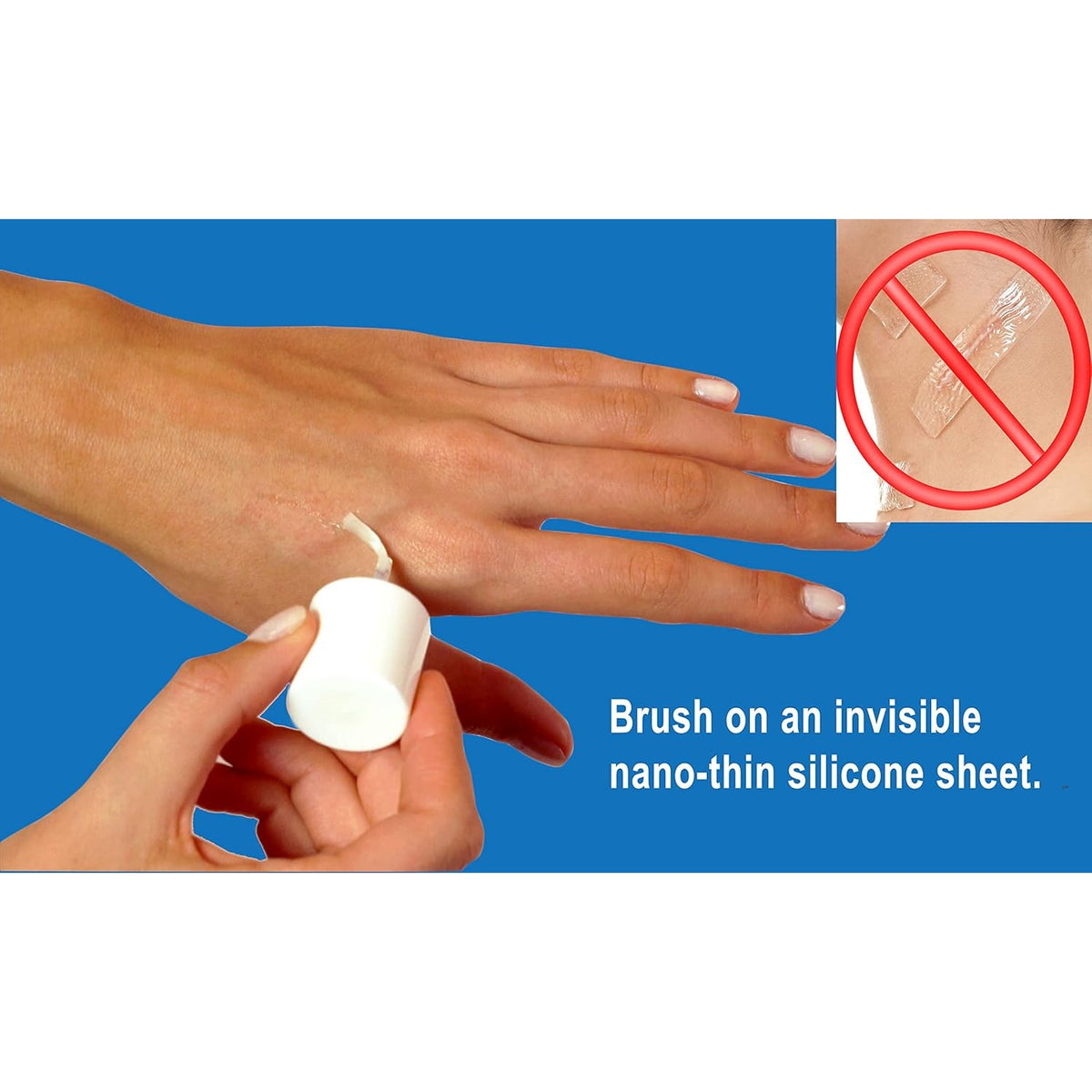Scarguard - Invisible Brush-On Silicone Sheet with Vitamin E - Scar Removal for Keloids, Burn Scars, Surgery Scars, Stitches, Cuts - No Ugly Scar
