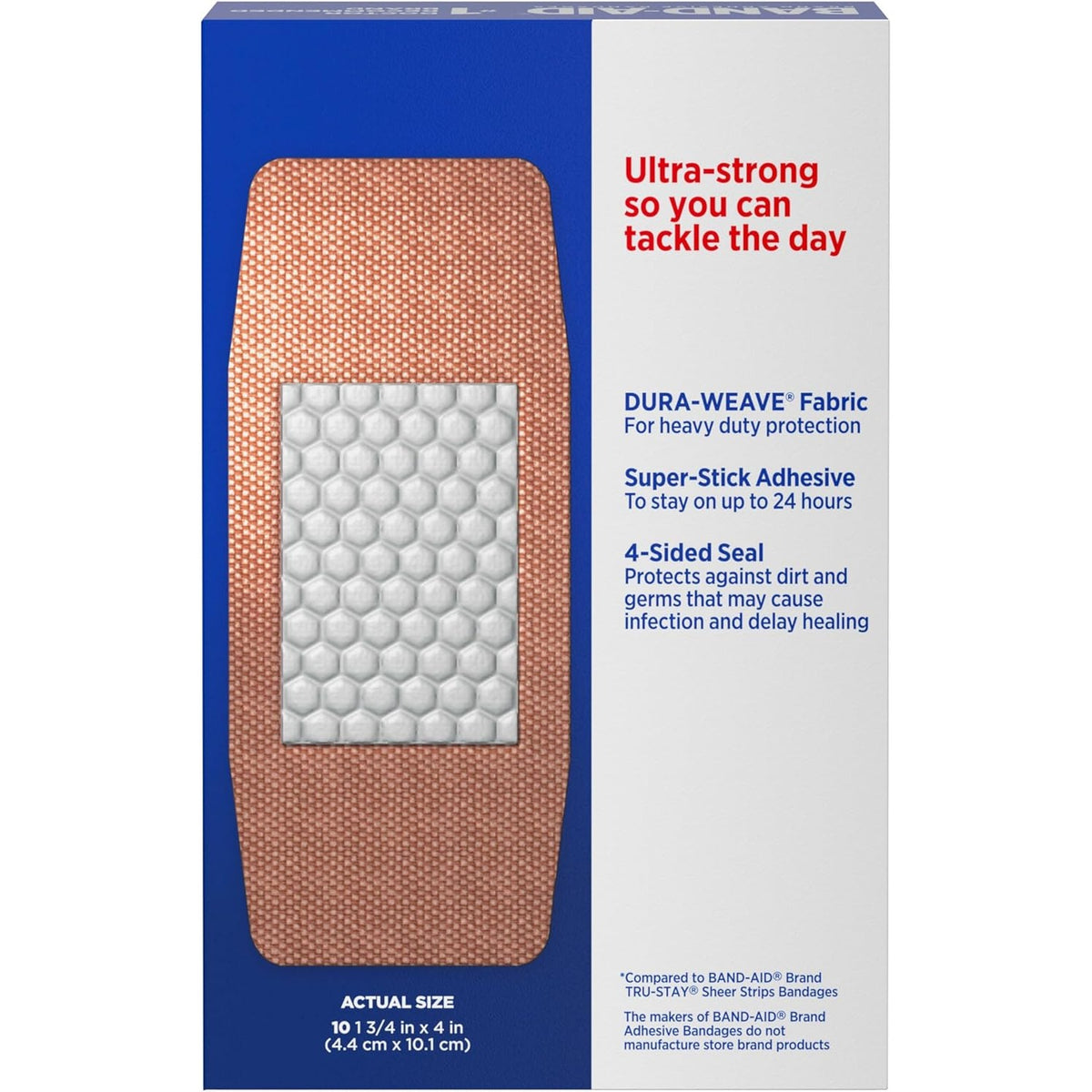 BAND-AID Brand Tough Strips Adhesive Bandages, Extra Large, 10 Count