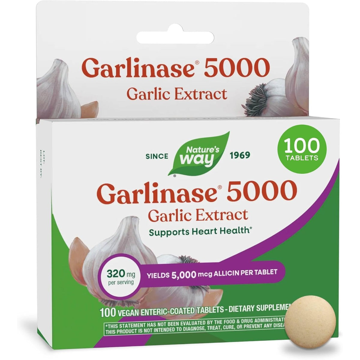 Nature's Way Garlinase 5000, Garlic Extract, Heart Health Support*, 100 ct