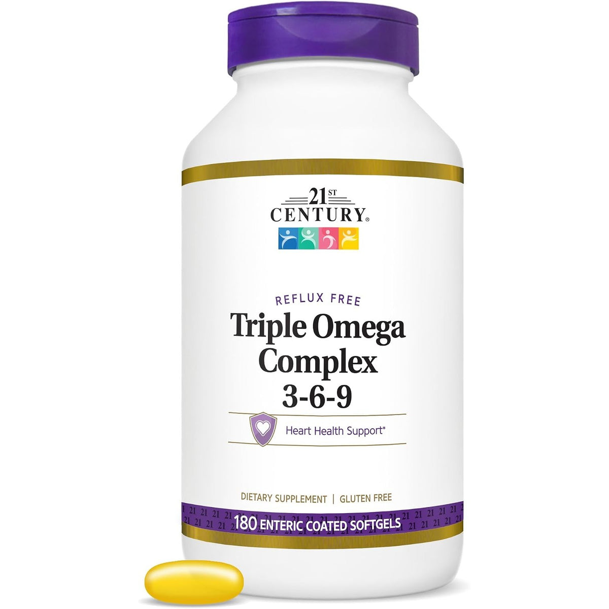 21st Century Triple Omega 3-6-9 Softgels, Fish Flax Borage, 180 Count
