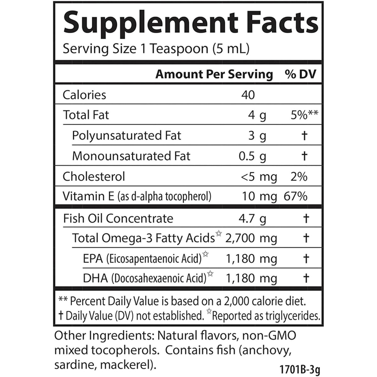 Carlson Med Omega, 2700 mg, Omega-3s, Wild Caught, 100 mL (3.3 Fl Oz)