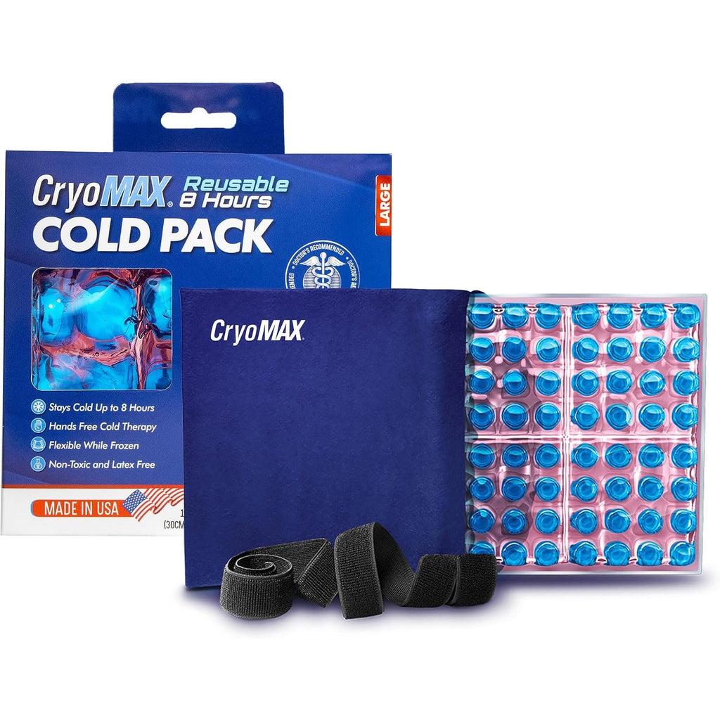 CryoMAX Cold Pack, Reusable, Latex Free, 8 Hour Cold Therapy, Large, 12" x 12" (1 Count)
