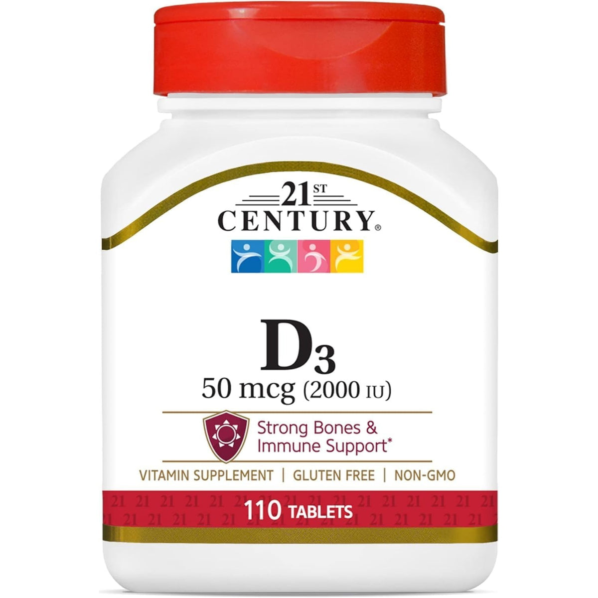 21st Century Vitamin D3 2000 IU Tablets, Bone & Immune, 110 Count