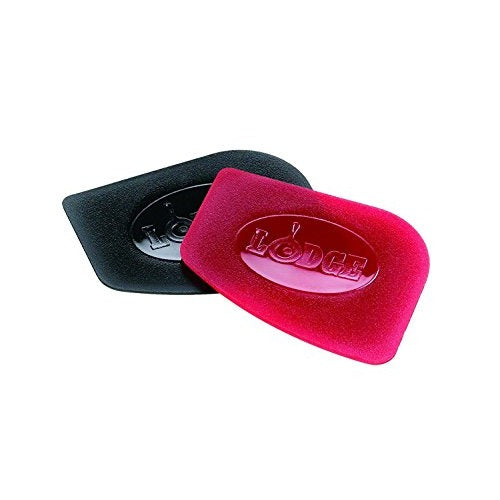 Lodge Cast Iron Pan Scrapers Red and Black 2-Pack