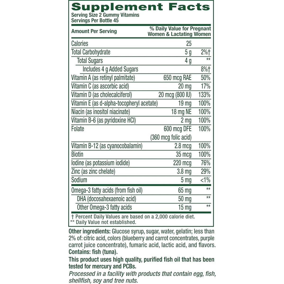 Vitafusion Prenatal Vitamin Gummies for Women | 90 Count | Folate & DHA