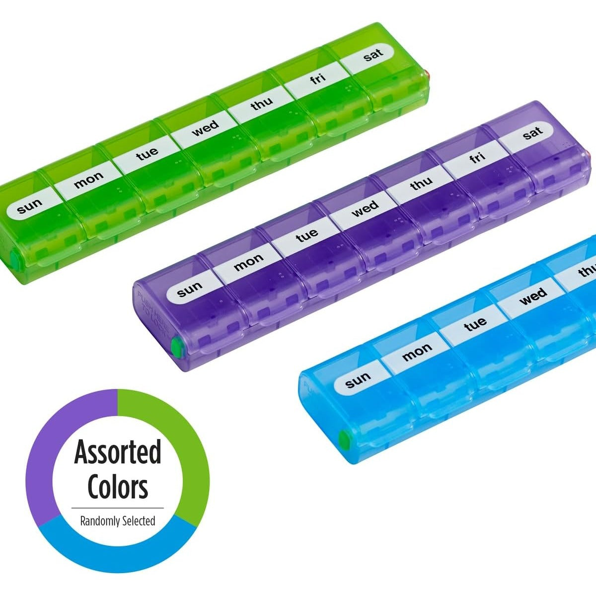 Ezy Dose Weekly (7-Day) Pill Organizer, X-Large Case, Color May Vary