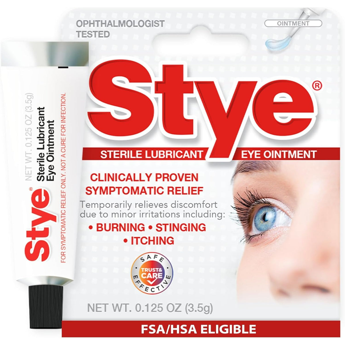 Stye Sterile Lubricant Eye Ointment, Eye Symptom Relief, 0.125oz