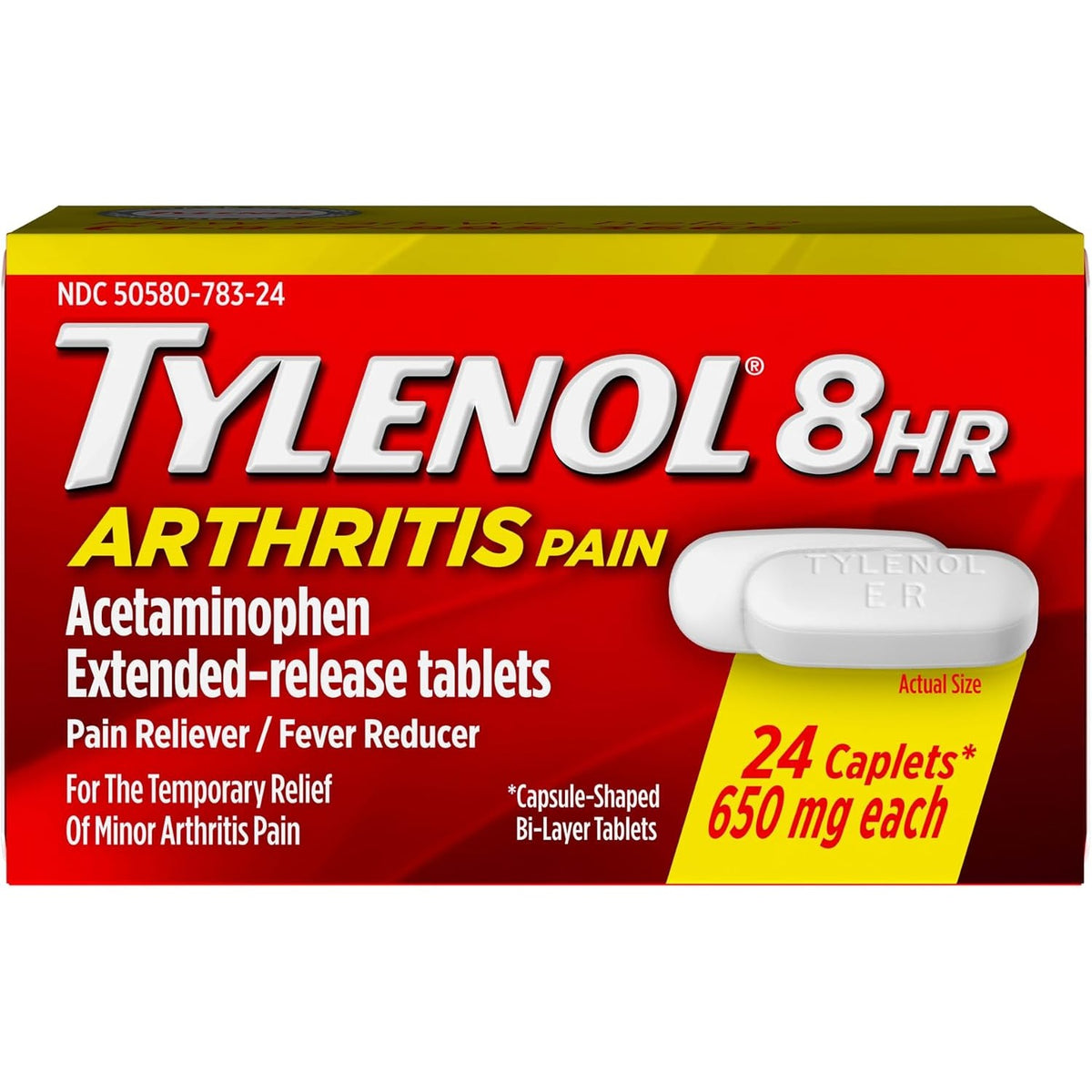 Tylenol 8-Hour Arthritis Pain Relief Tablets, 650 mg Acetaminophen, 24 ct