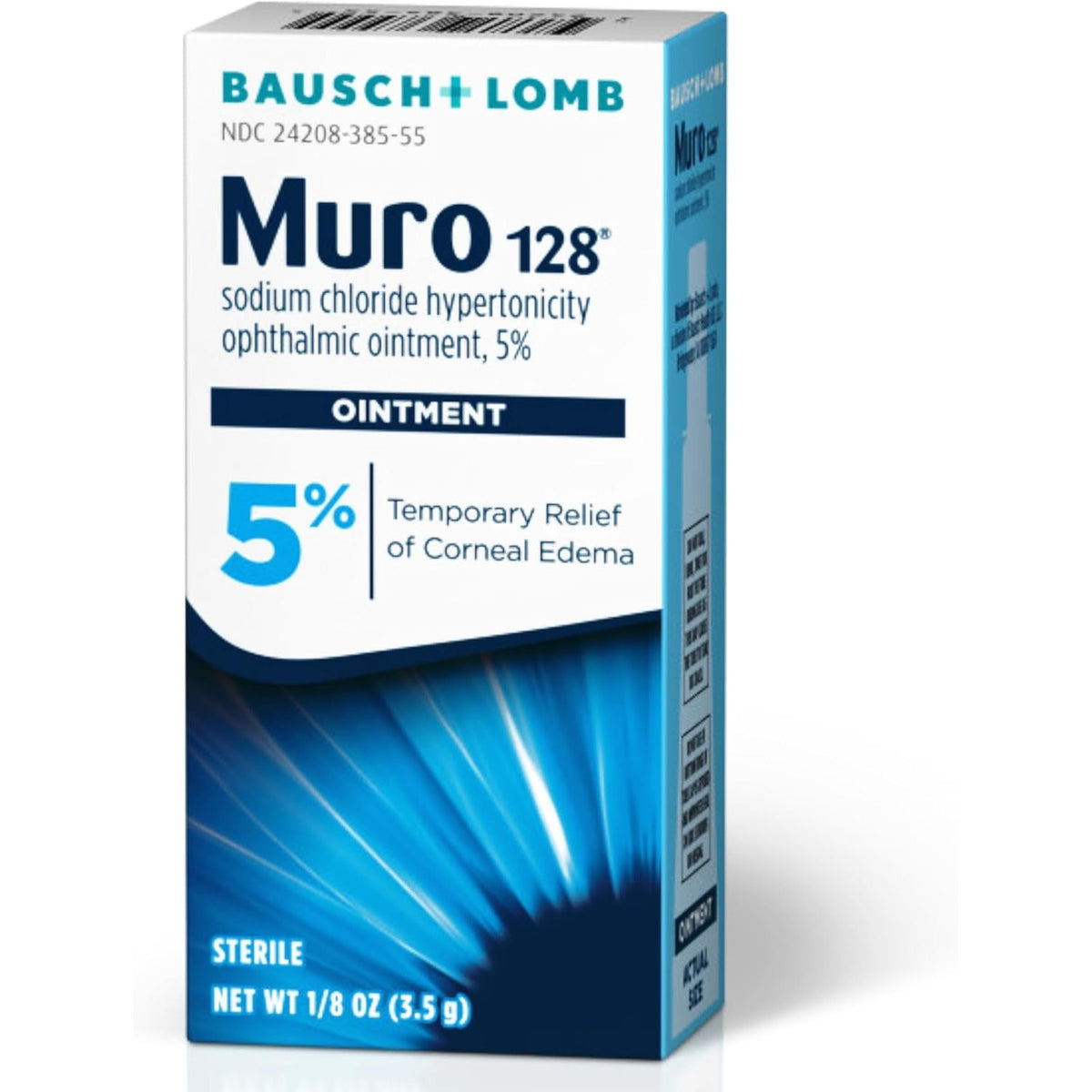 Muro 128 Sodium Chloride Eye Ointment 5% Corneal Edema Relief 0.12 Oz