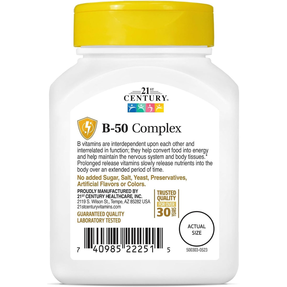21st Century B-50 Complex Prolonged Release Tablets, Energy, 60 Count