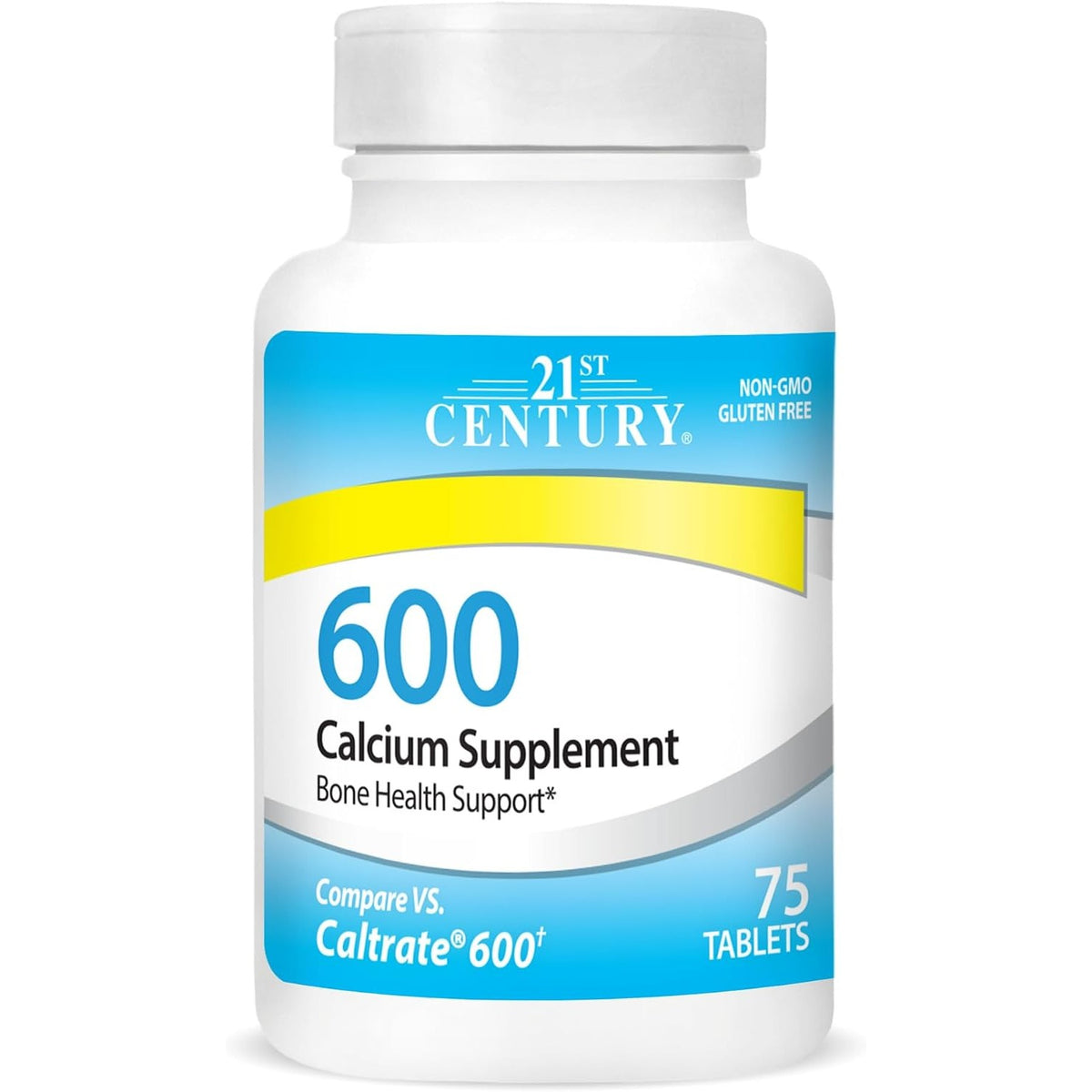 21st Century Calcium 600mg Tablets, Bone Strength Support, 75 Count