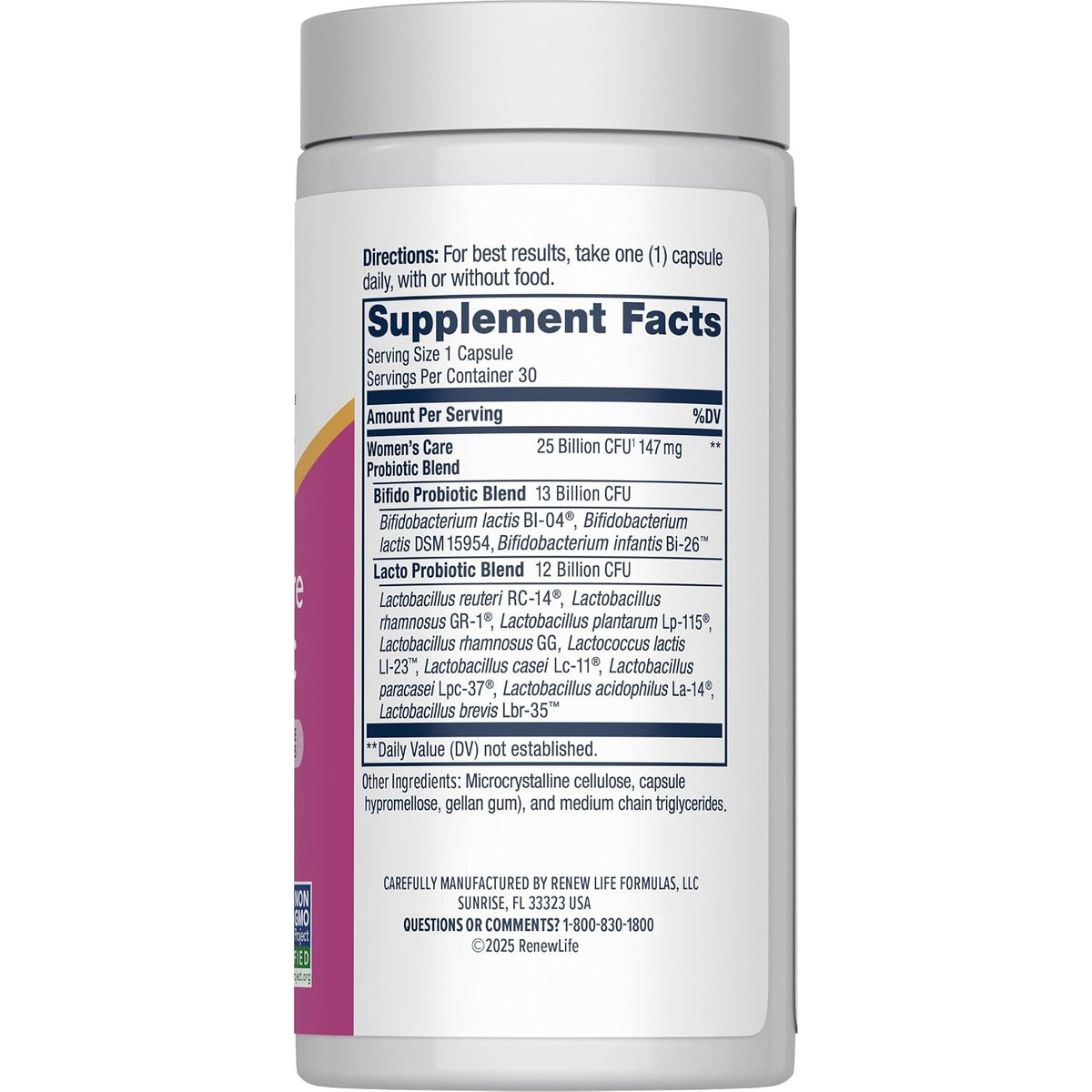 Renew Life Women's Probiotic 25 Billion CFU | 30 Vegetarian Capsules