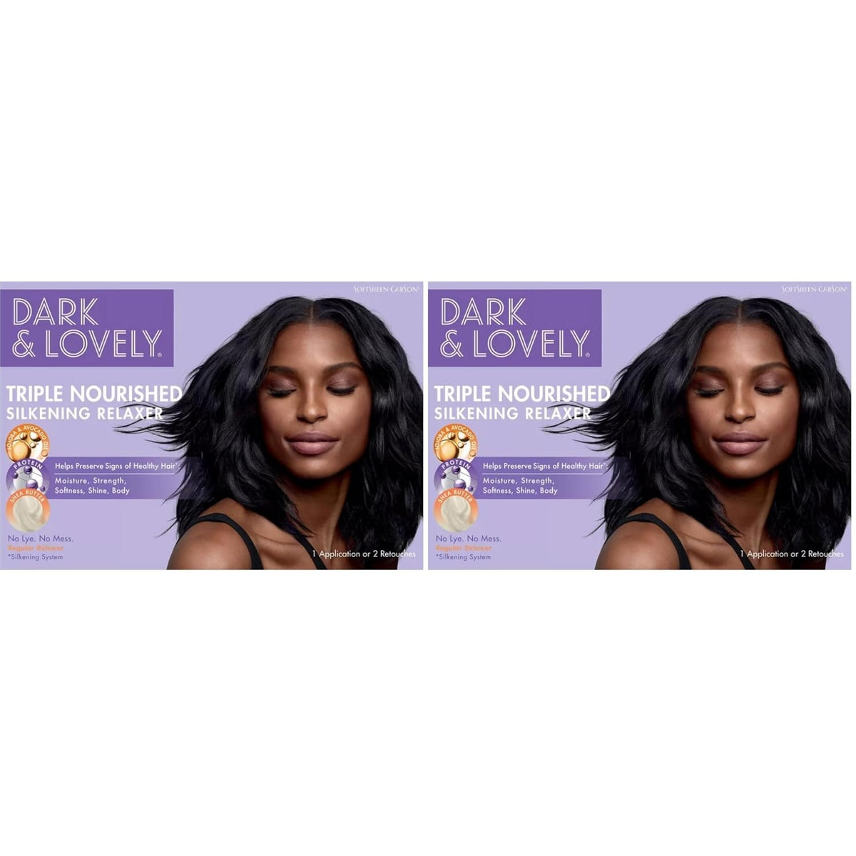 SoftSheen-Carson Dark and Lovely Triple Nourished Silkening Relaxer No-Lye Regular Strength with Shea Butter, Jojoba and Avocado Oils, Regular