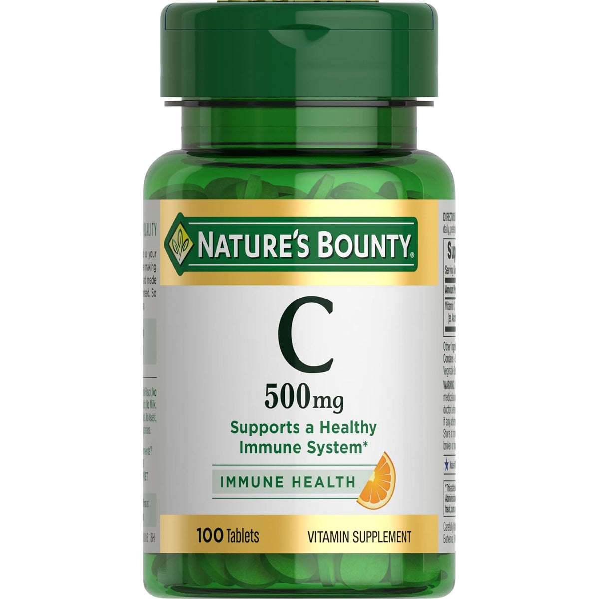 Nature's Bounty Vitamin C Tablets, 500mg, 100 Count