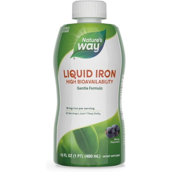 Nature’s Way Liquid Iron Supplement, 18 mg per Serving, Berry, 16 Fl Oz