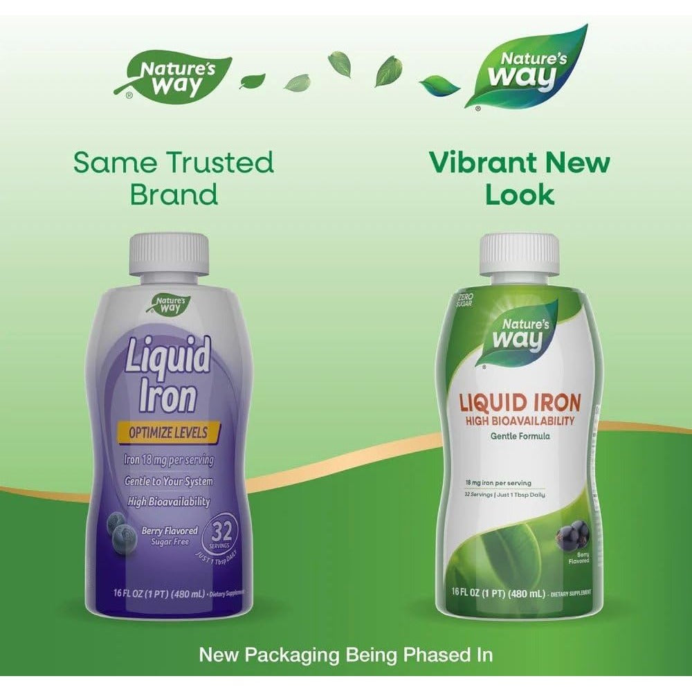 Nature’s Way Liquid Iron Supplement, 18 mg per Serving, Berry, 16 Fl Oz
