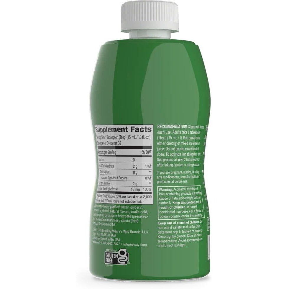 Nature’s Way Liquid Iron Supplement, 18 mg per Serving, Berry, 16 Fl Oz