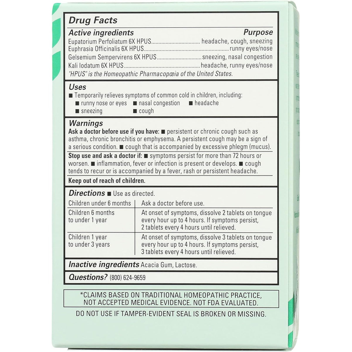 Hyland's Baby Tiny Cold Relief for Daytime, 125 Quick-Dissolving Tablets