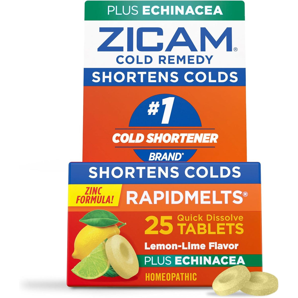 Zicam Cold Remedy RapidMelts Plus Echinacea, Lemon Lime Flavor, 25 Count