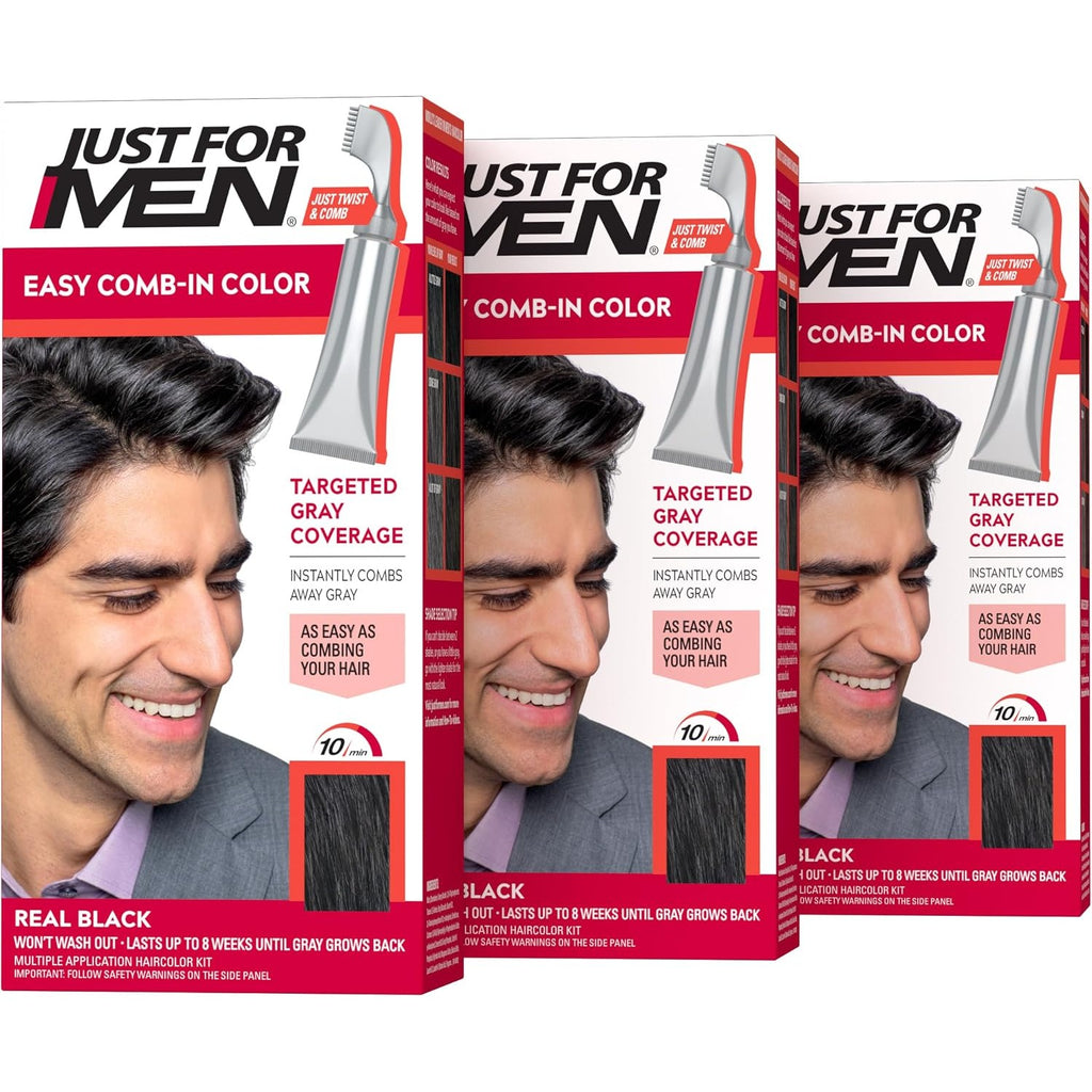 Just For Men Touch of Gray, Mens Hair Color Kit with Comb Applicator for Easy Application