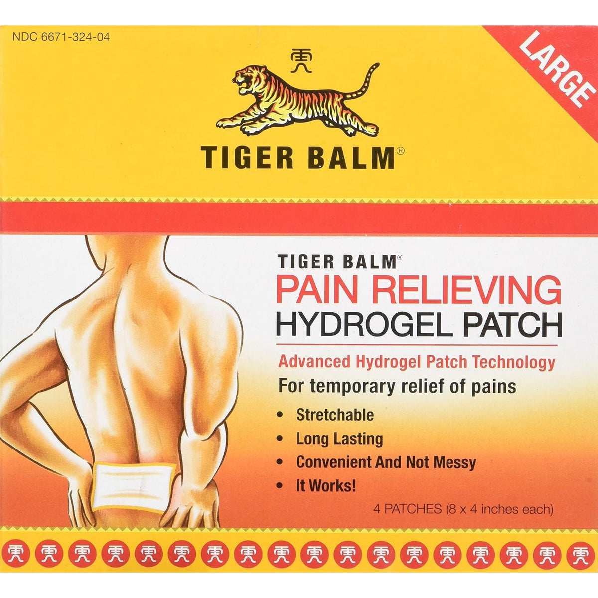 Tiger Balm Pain Relieving Patch Large 4 Each