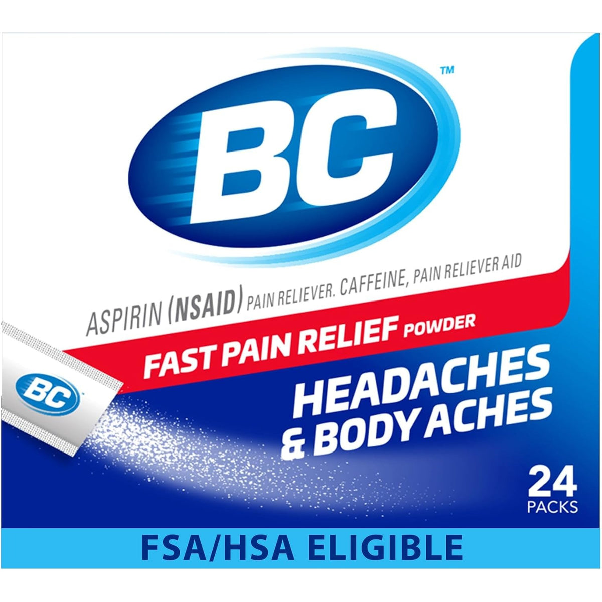 BC Powder Pain Relief, Headache Relief, Original Strength, 24 Count