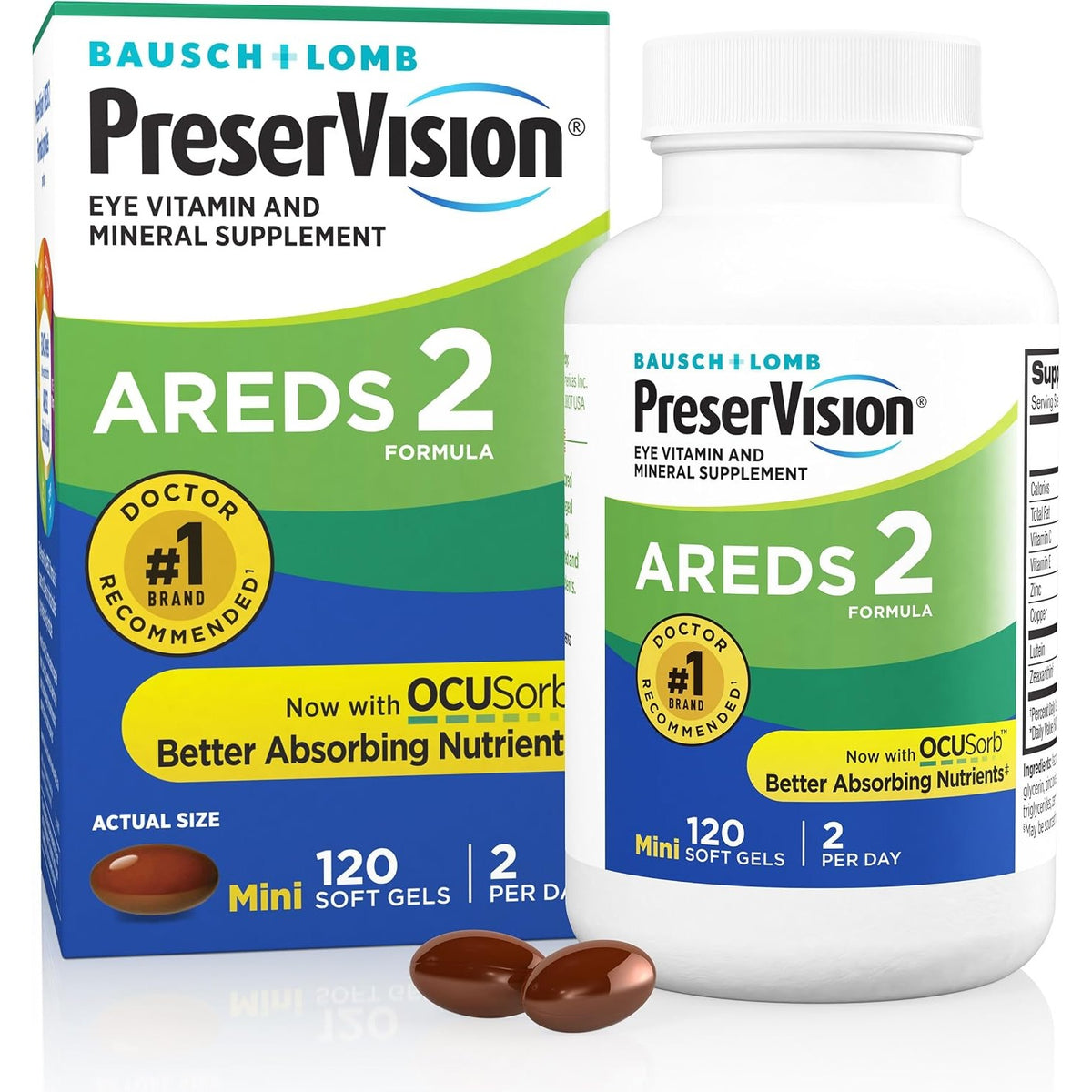 PreserVision AREDS 2 Eye Vitamins Lutein Supplement 120 Softgels