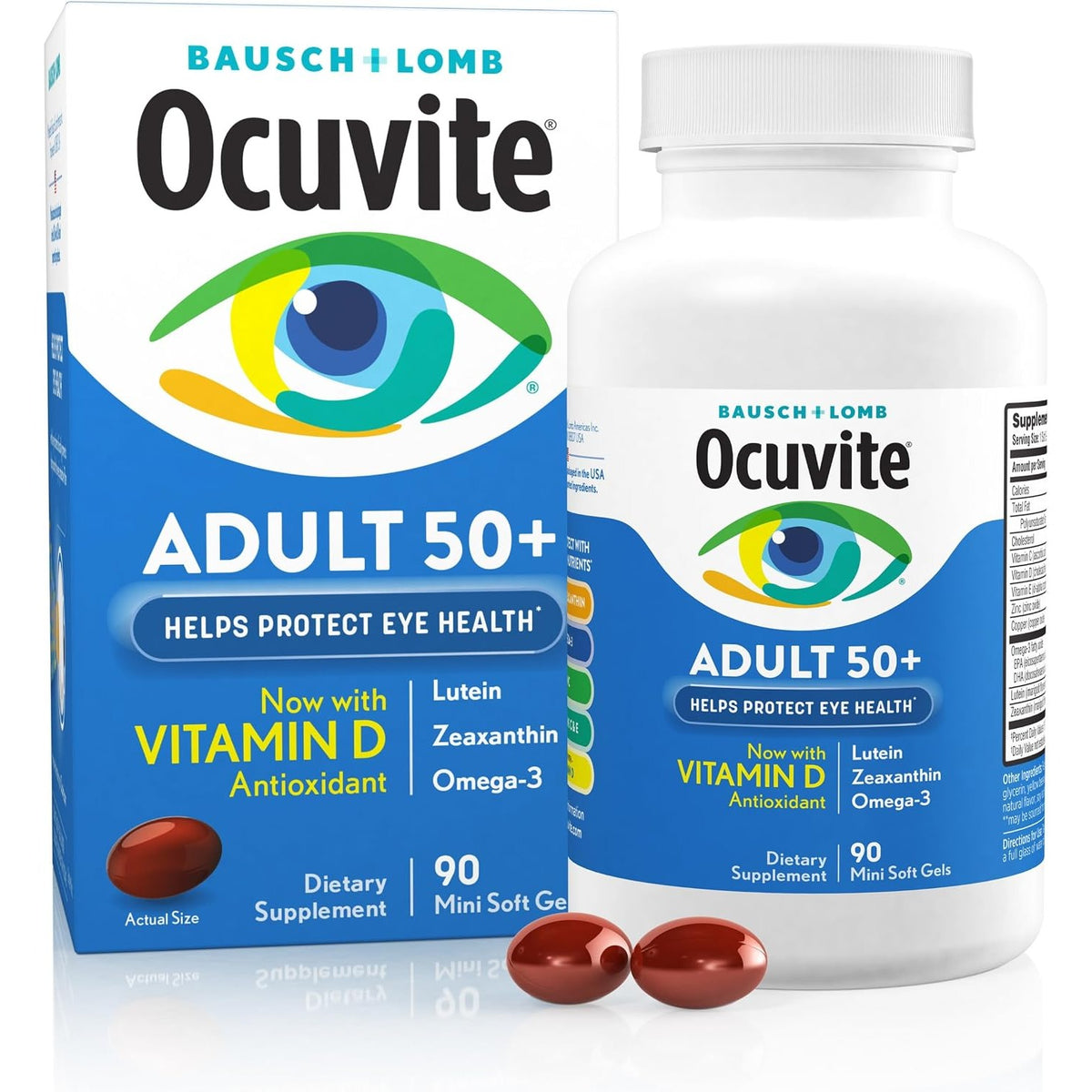 Ocuvite 50+ Eye Vitamins, Lutein & Zeaxanthin Supplement, 90 Softgels