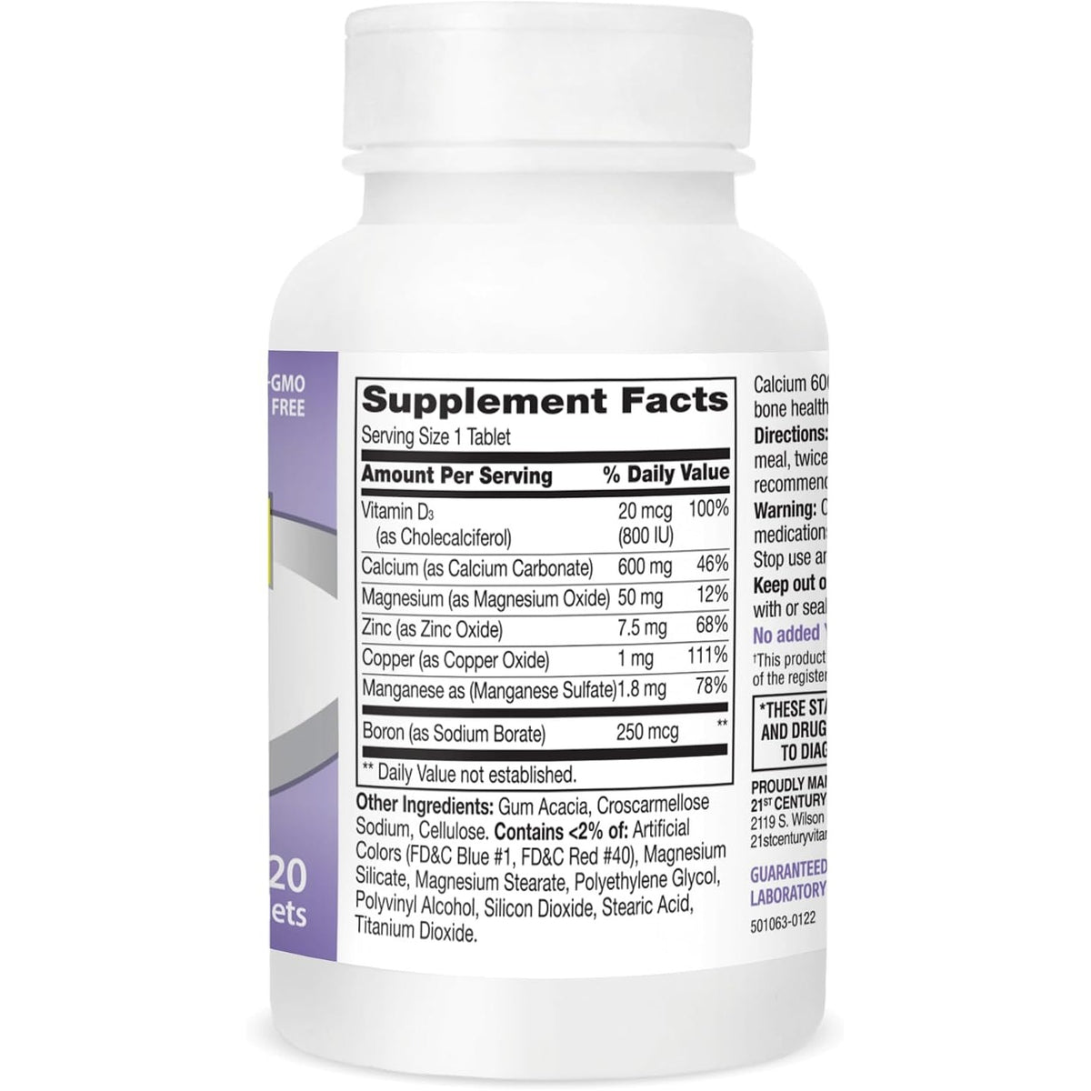 21st Century Calcium 600 Plus D Plus Minerals Caplets, Bone & Joint, 120