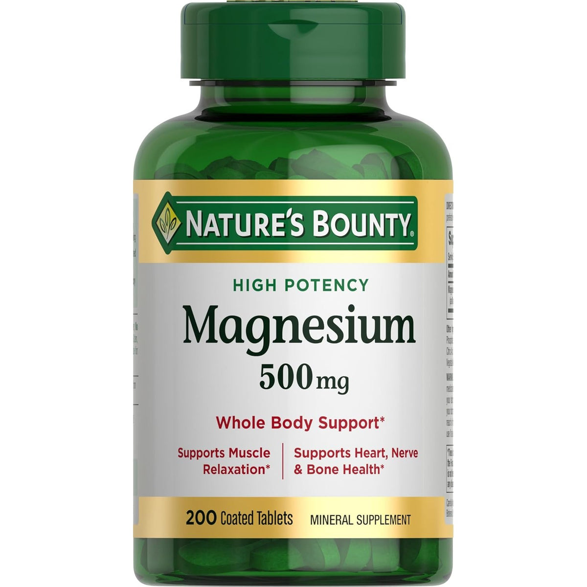 Nature's Bounty Magnesium 500 mg Tablets (Pack of 1)