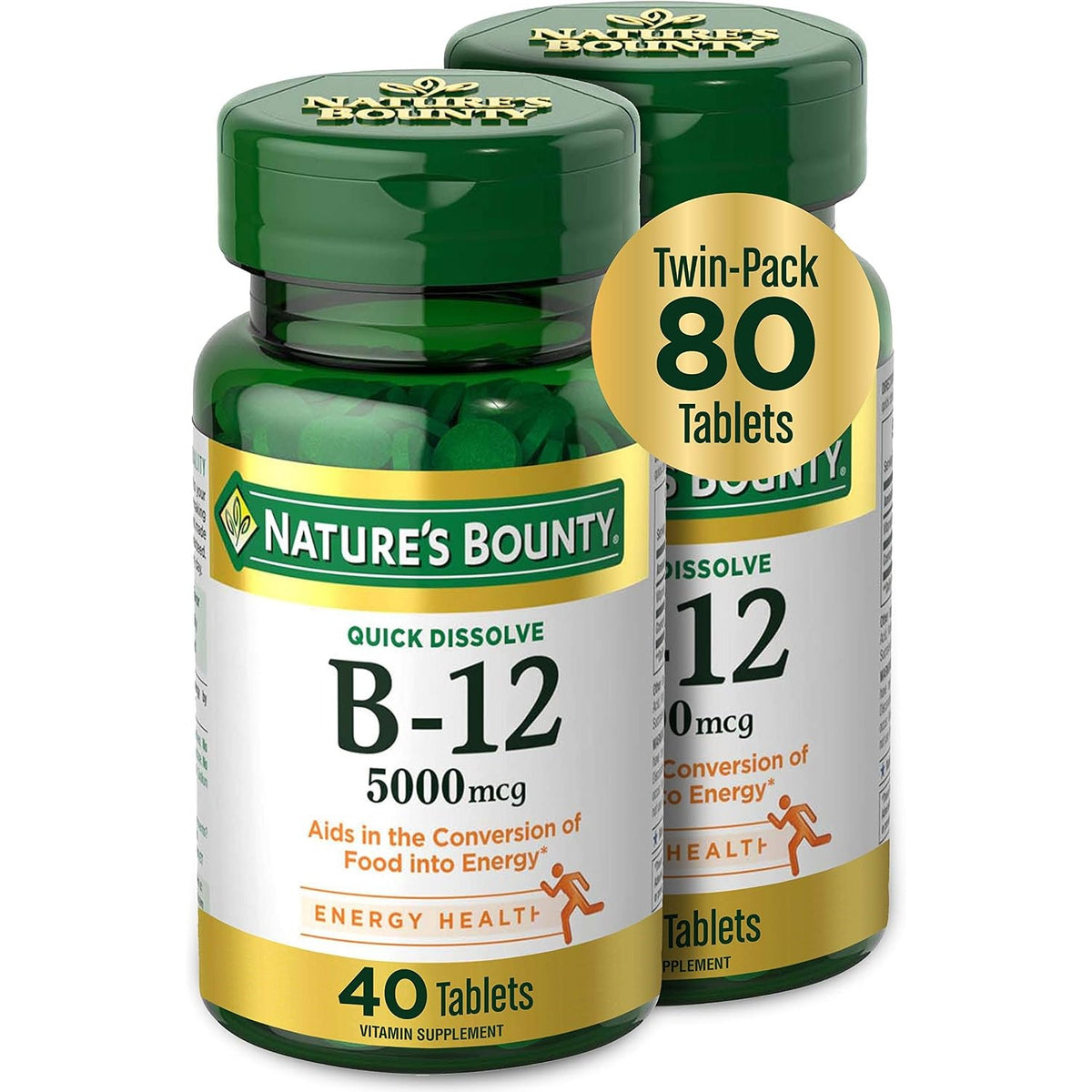 Nature's Bounty Vitamin B12, Quick Dissolve Vitamin Supplement, 40 Tablets