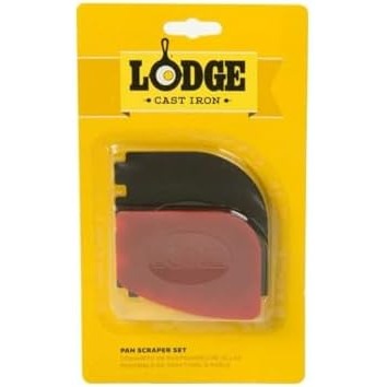 Lodge Cast Iron Grill Scraper Combo Red and Black 2-Pack