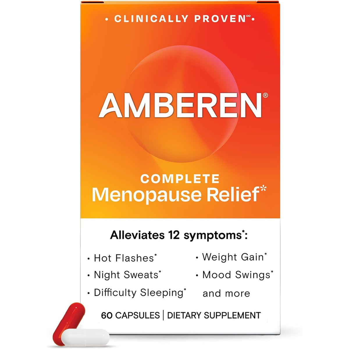 Amberen Menopause Supplement, Multi-Symptom Relief, 30 Day Supply