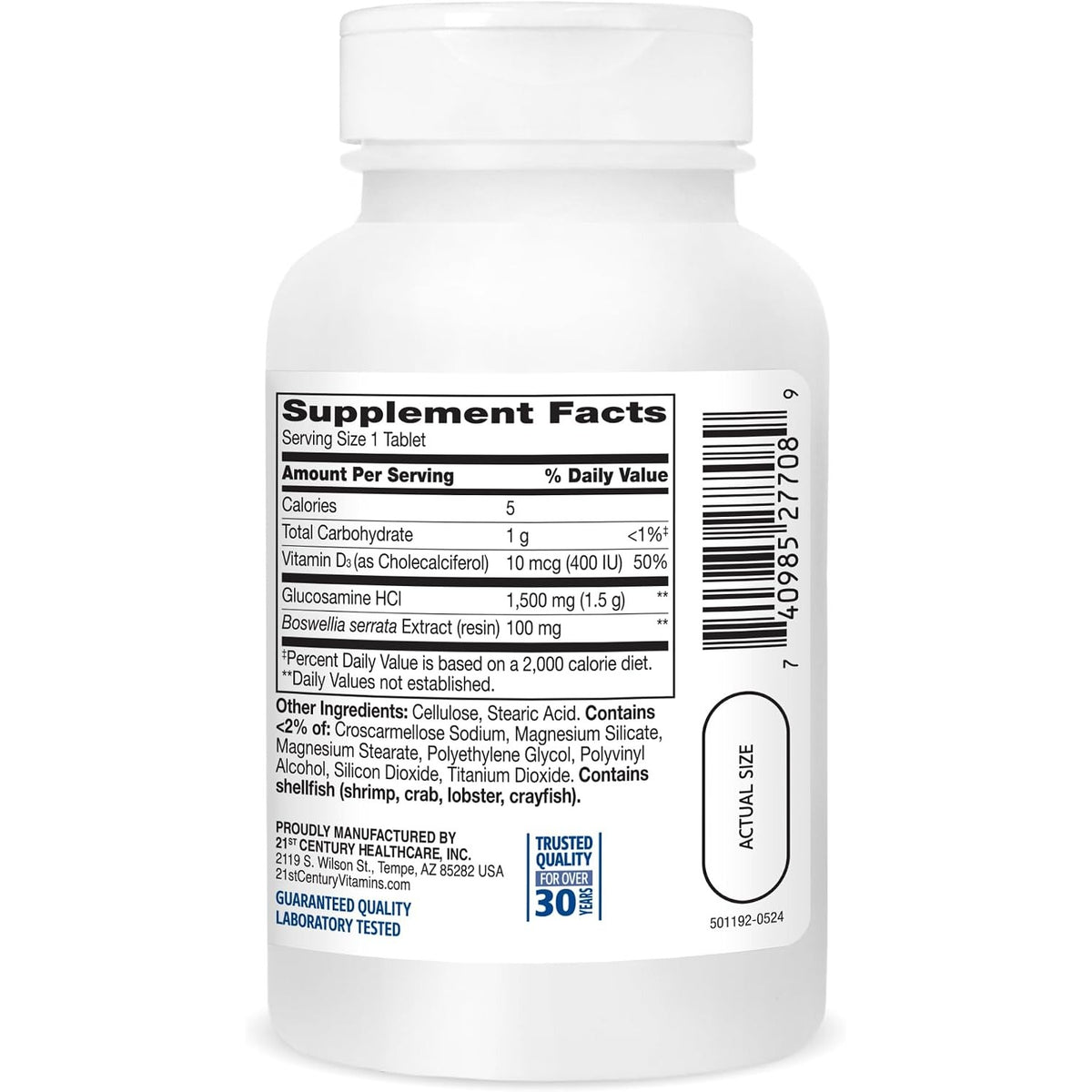 21st Century Glucosamine Daily Complex Plus D Tablets, Joints, 60 Count