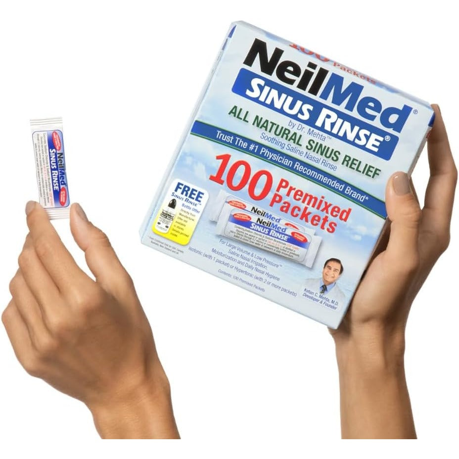 NeilMed Sinus Rinse All Natural Relief Premixed Refill Packets 100 Count (Pack of 1)