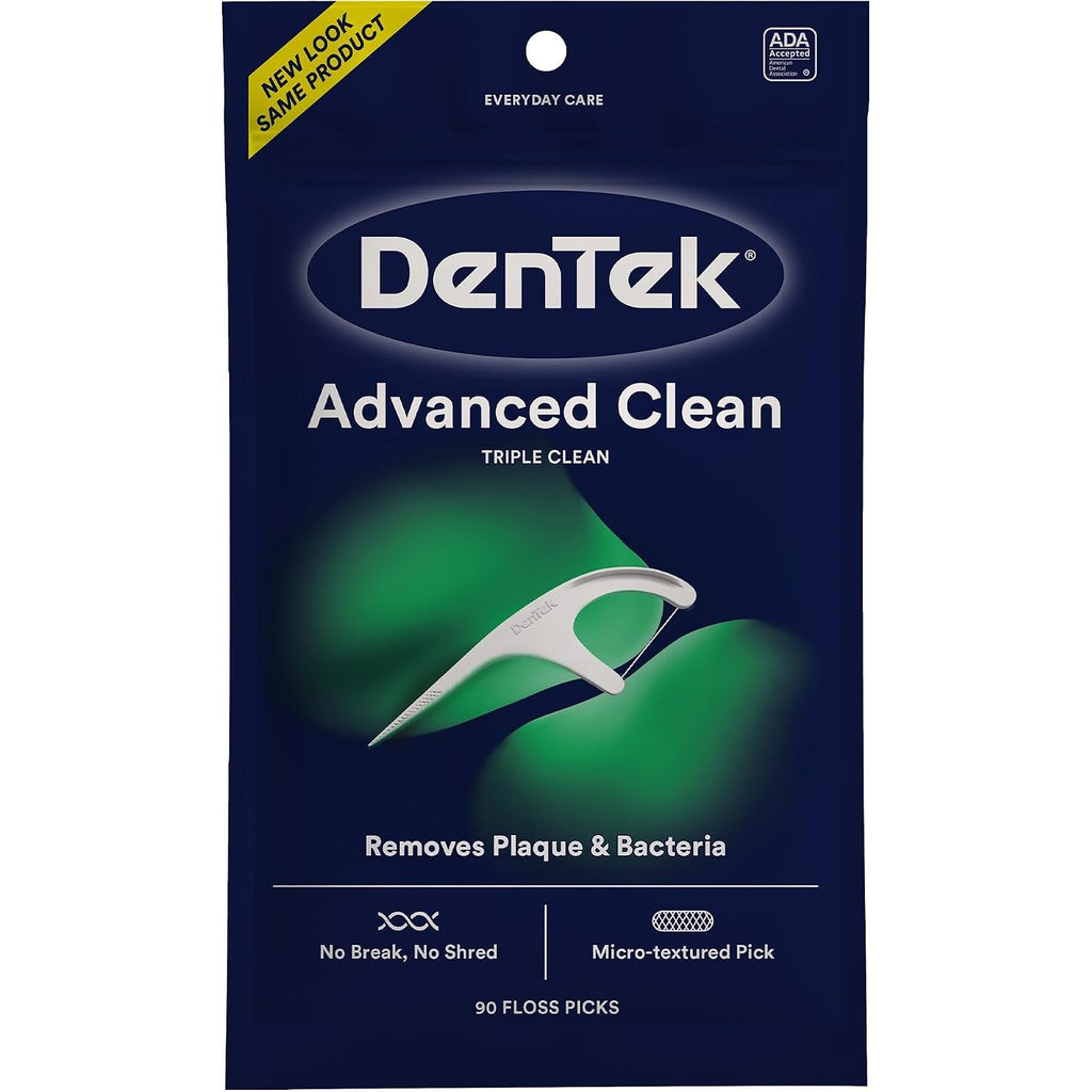 DenTek Floss Picks, Advanced Clean, Plaque Remover, 90 Count