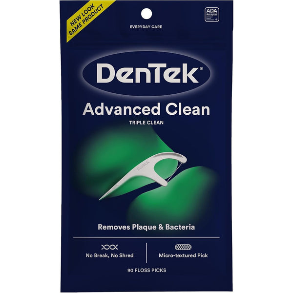 DenTek Floss Picks, Advanced Clean, Plaque Remover, 90 Count
