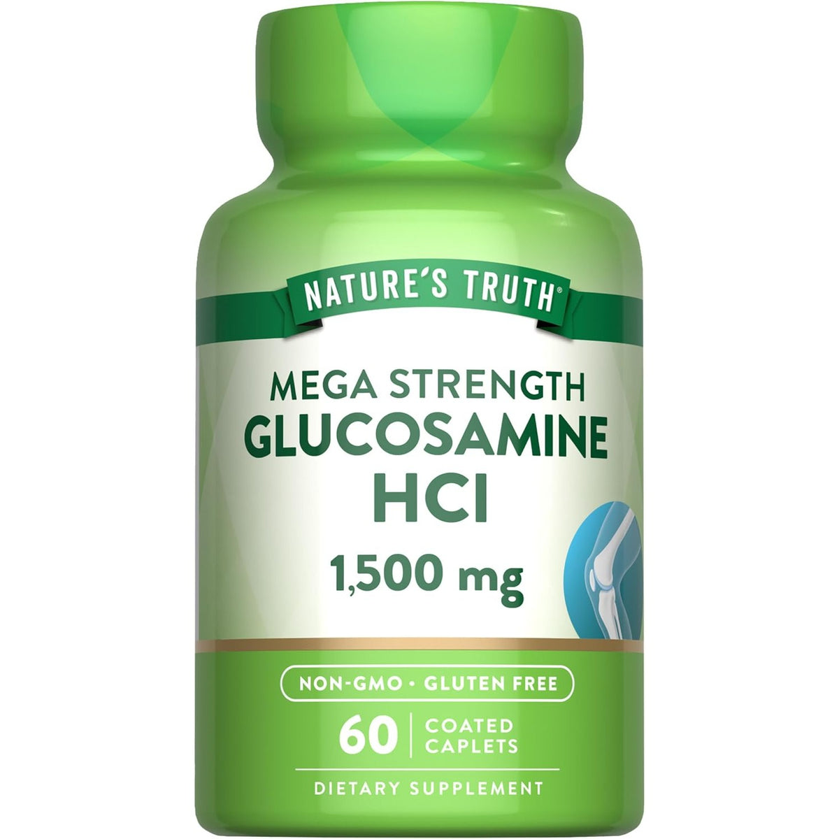 Glucosamine HCl 1500mg | 60 Caplets | Mega Strength Supplement | Non-GMO & Gluten Free | by Nature's Truth