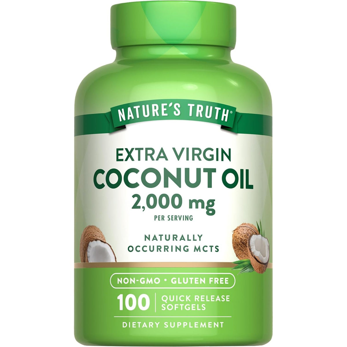 Nature's Truth Coconut Oil Supplement | 100 Softgels