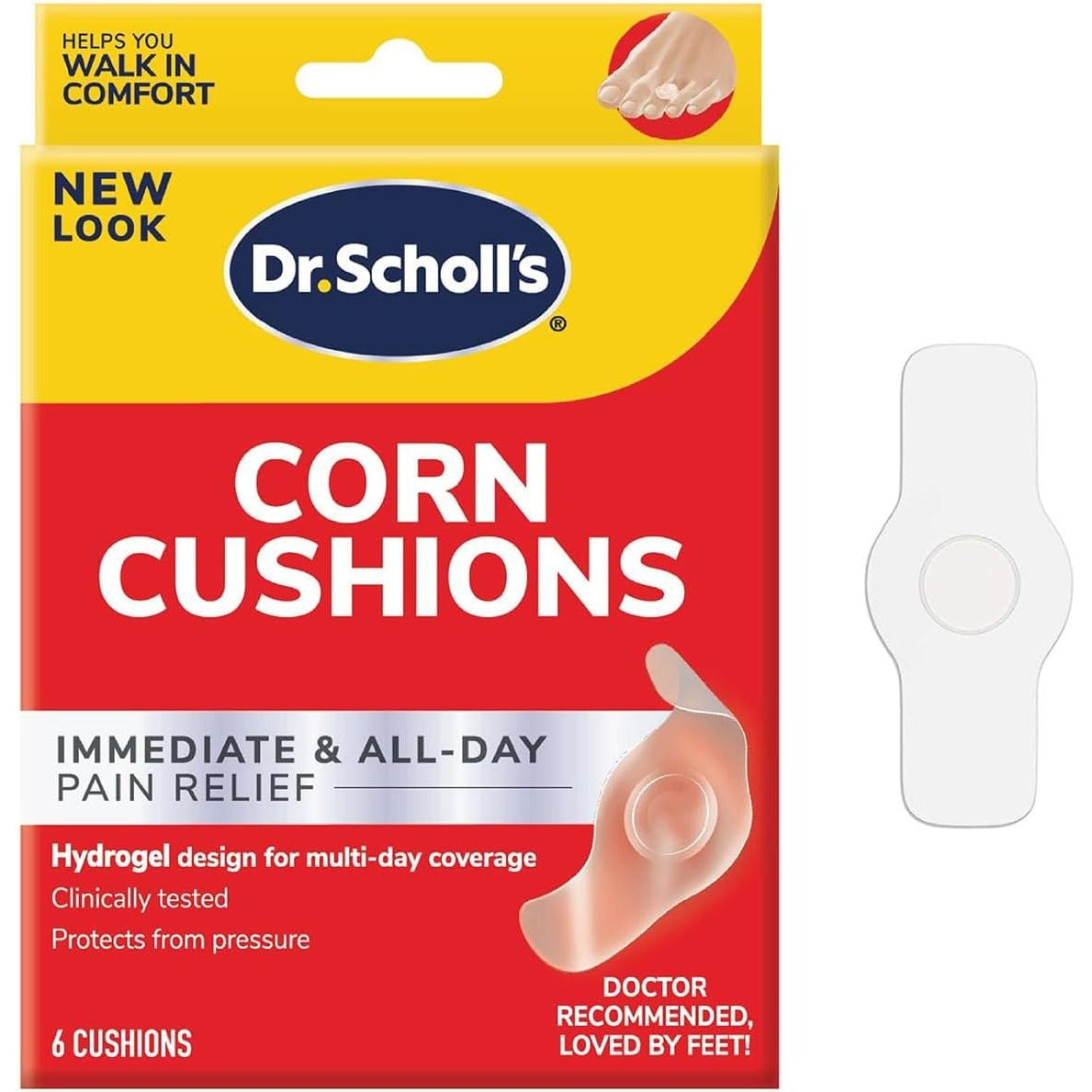 Dr. Scholl's Corn Cushion with Hydrogel Technology, 6ct // Cushioning Protection Against Shoe Pressure and Friction That Fits Easily in Any Shoe
