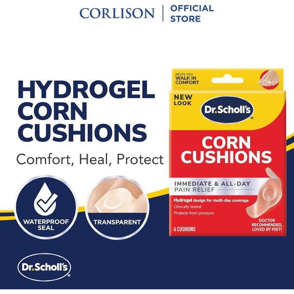 Dr. Scholl's Corn Cushion with Hydrogel Technology, 6ct // Cushioning Protection Against Shoe Pressure and Friction That Fits Easily in Any Shoe