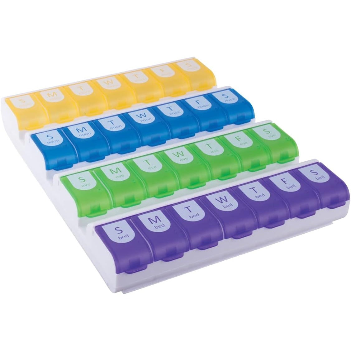 Ezy Dose Easy Fill Daily 7-Day, 4X/Day Pill Organizer, Multi-Color, X-Large